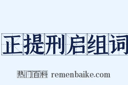 正提刑启组词是什么意思的图片